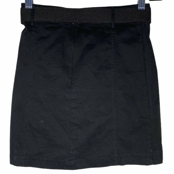 NEW Carmar Black Distressed Skirt Belted Metal - Picture 2 of 4